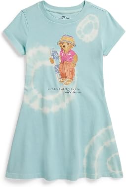 Платье из джерси с медведем и принтом тай-дай, Polo Bear Cotton Jersey Dress (для малышей и детей младшего возраста)