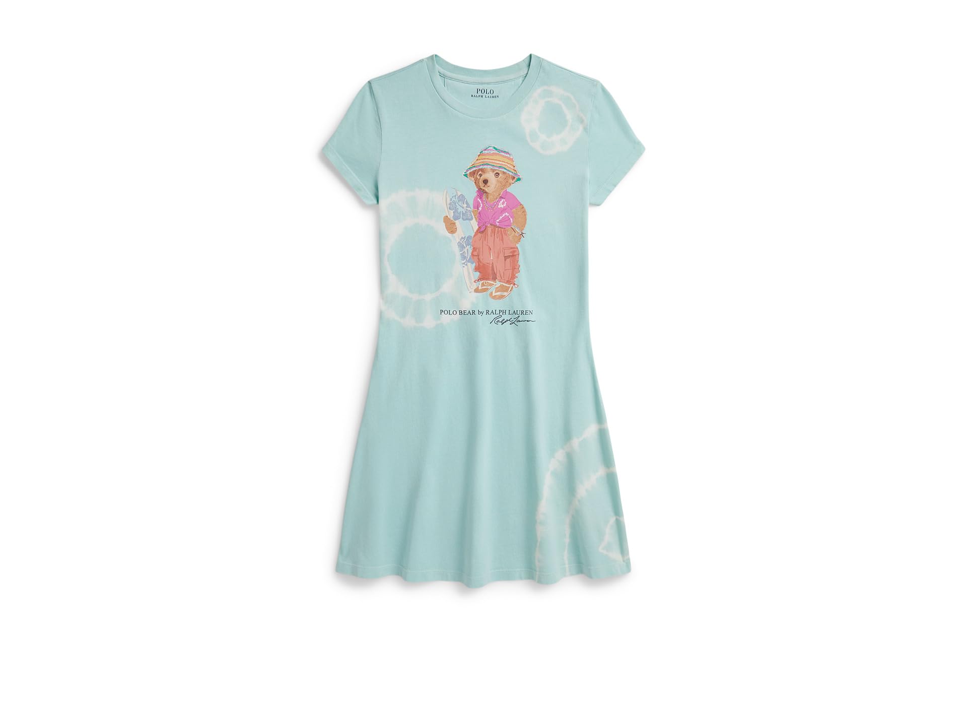 Платье из хлопкового джерси с принтом tie-dye и медведем Polo (старший ребенок)