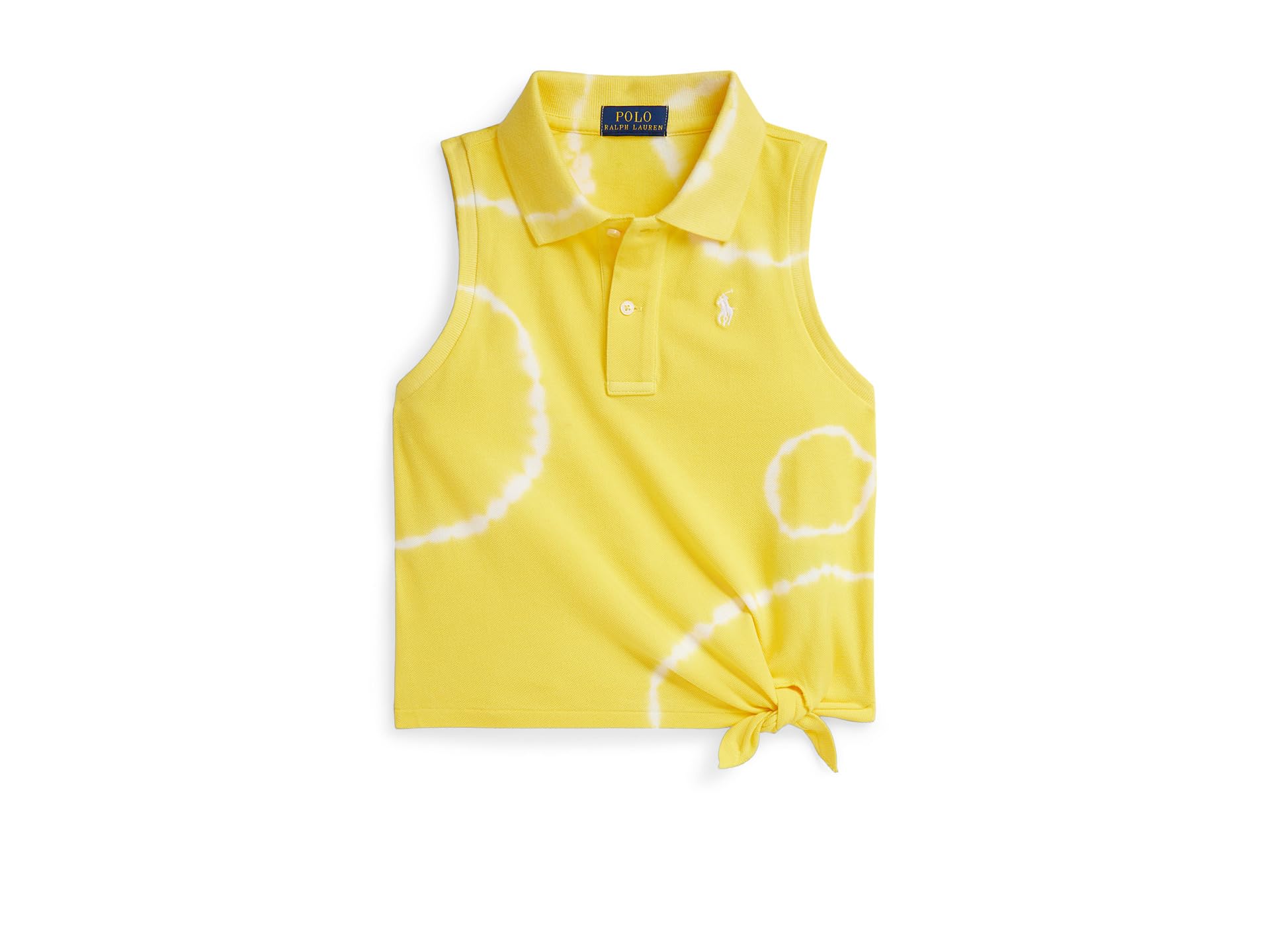 Tie-Dye Stretch Mesh Boxy Polo Shirt (Big Kid)