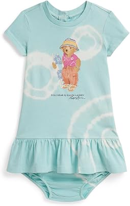 Платье и шортики из хлопка с узором Tie-Dye и медведем (младенец)