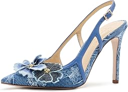 Pilitia 3D Floral Denim High Heels