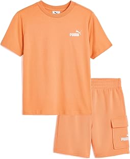 Short Sleeve T-Shirt & Cargo Fleece Short Set (Little Kid/Big Kid)