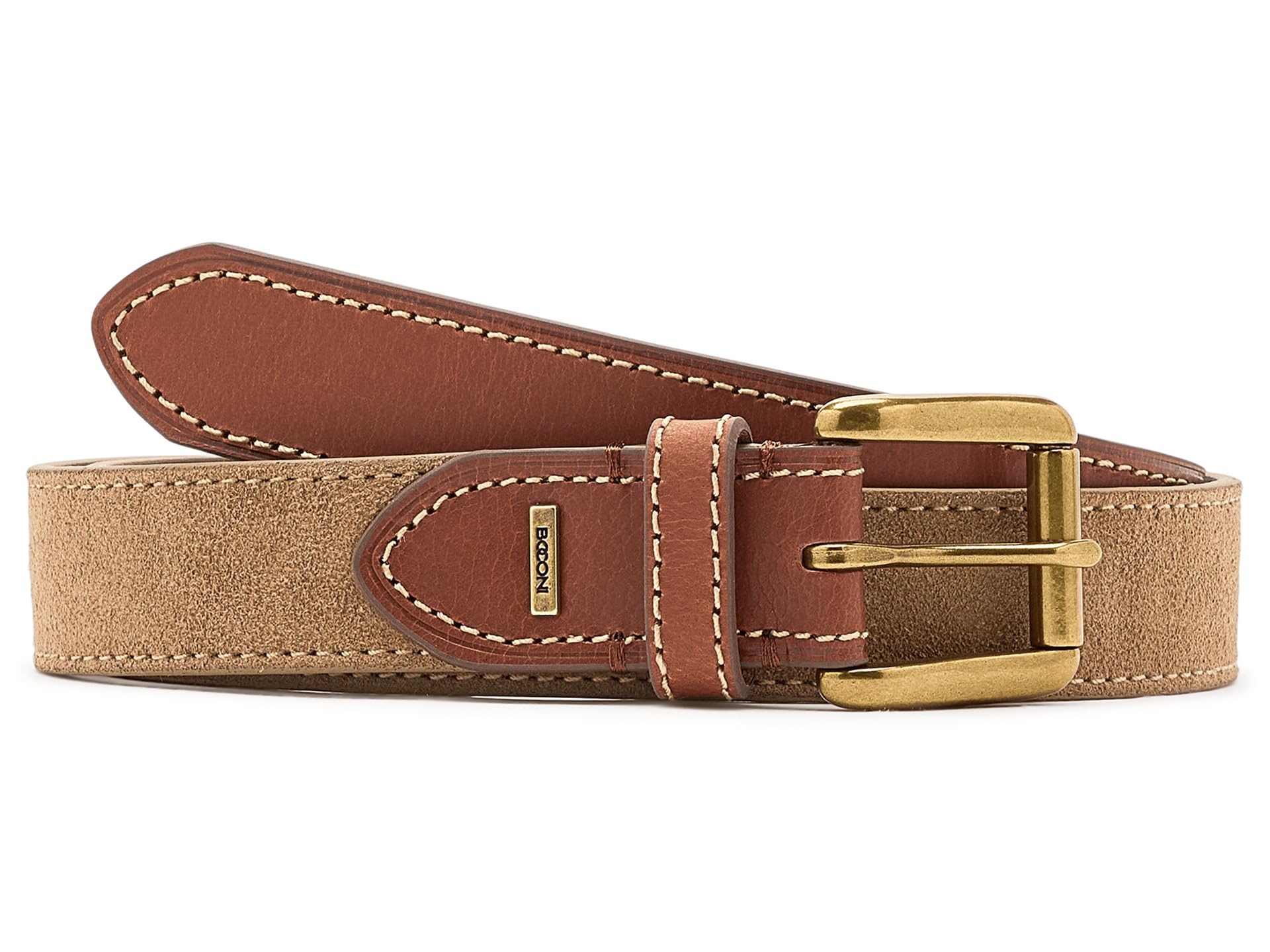 Roger 2 Tone Italian Suede with Wax Pull Up Genuine Leather Belt