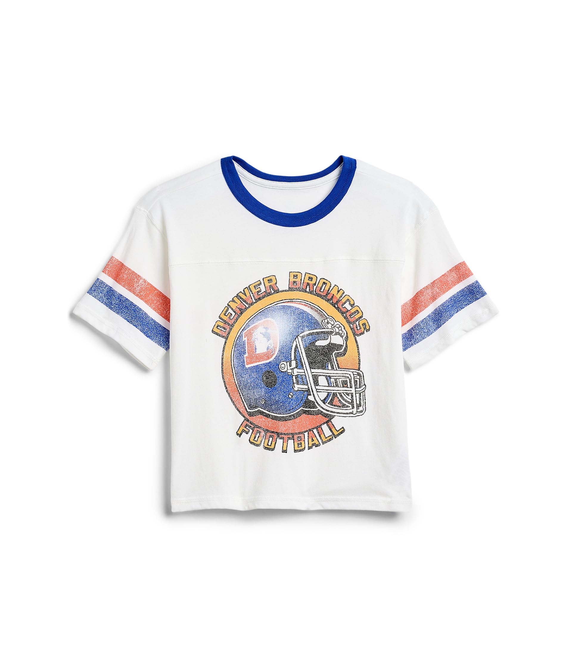 Футболка с рингером и полосатой кокеткой NFL Denver Broncos Striped Yoke Ringer Tee (Малыш/Старший ребенок)