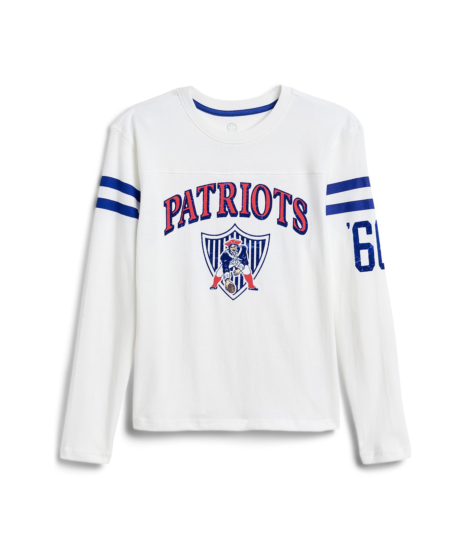 NFL New England Patriots Striped Yoke Long Sleeve Tee (Little Kid/Big Kid)