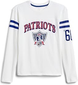 Мужская футболка NFL New England Patriots Striped Yoke Long Sleeve (для детей младшего/старшего возраста)