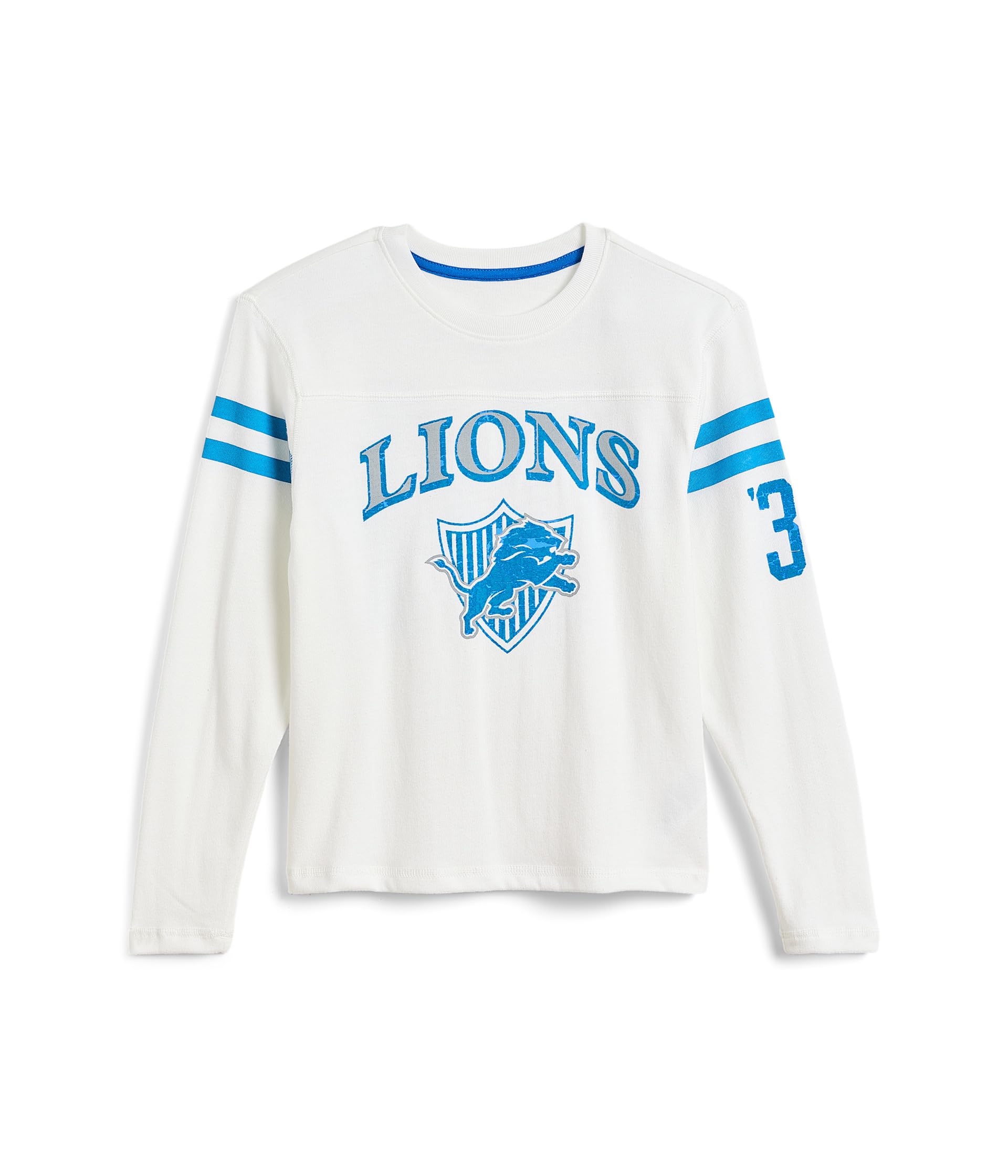 NFL Detriot Lions Striped Yoke Long Sleeve Tee (Little Kid/Big Kid)