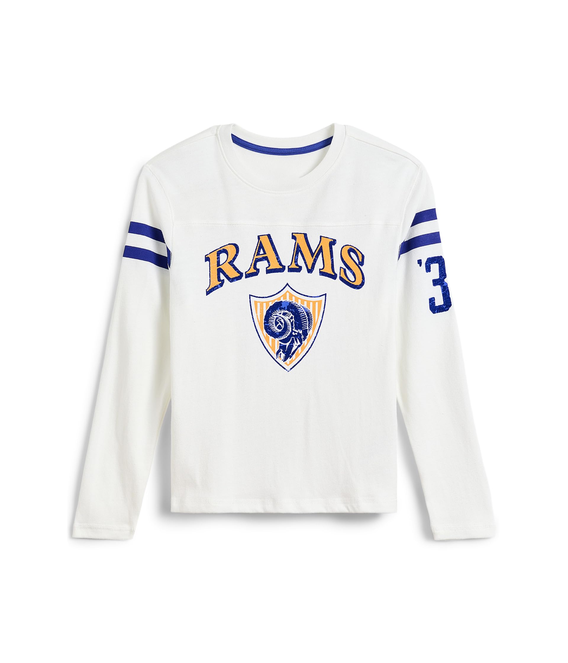 Футболка с длинным рукавом в полоску с кокеткой NFL Los Angeles Rams