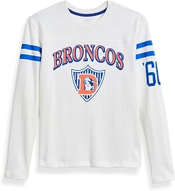 Футболка NFL Denver Broncos Striped Yoke с длинным рукавом (ребенок младшего возраста/старшего возраста)