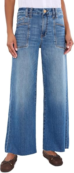 Meg High-Rise Wide Leg Front Pockets Inset-Raw Hem