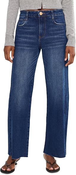 Meg High-Rise Wide Leg Side Panel Raw Hem