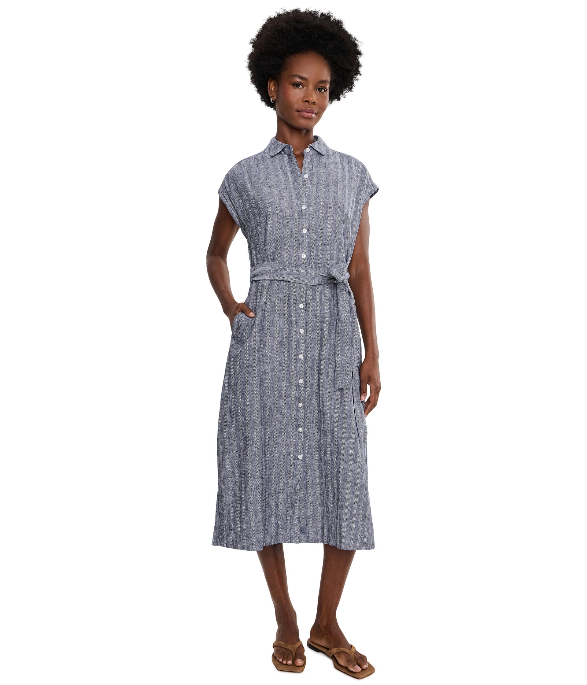 Платье-рубашка Textured Dobby Midi Shirt Dress