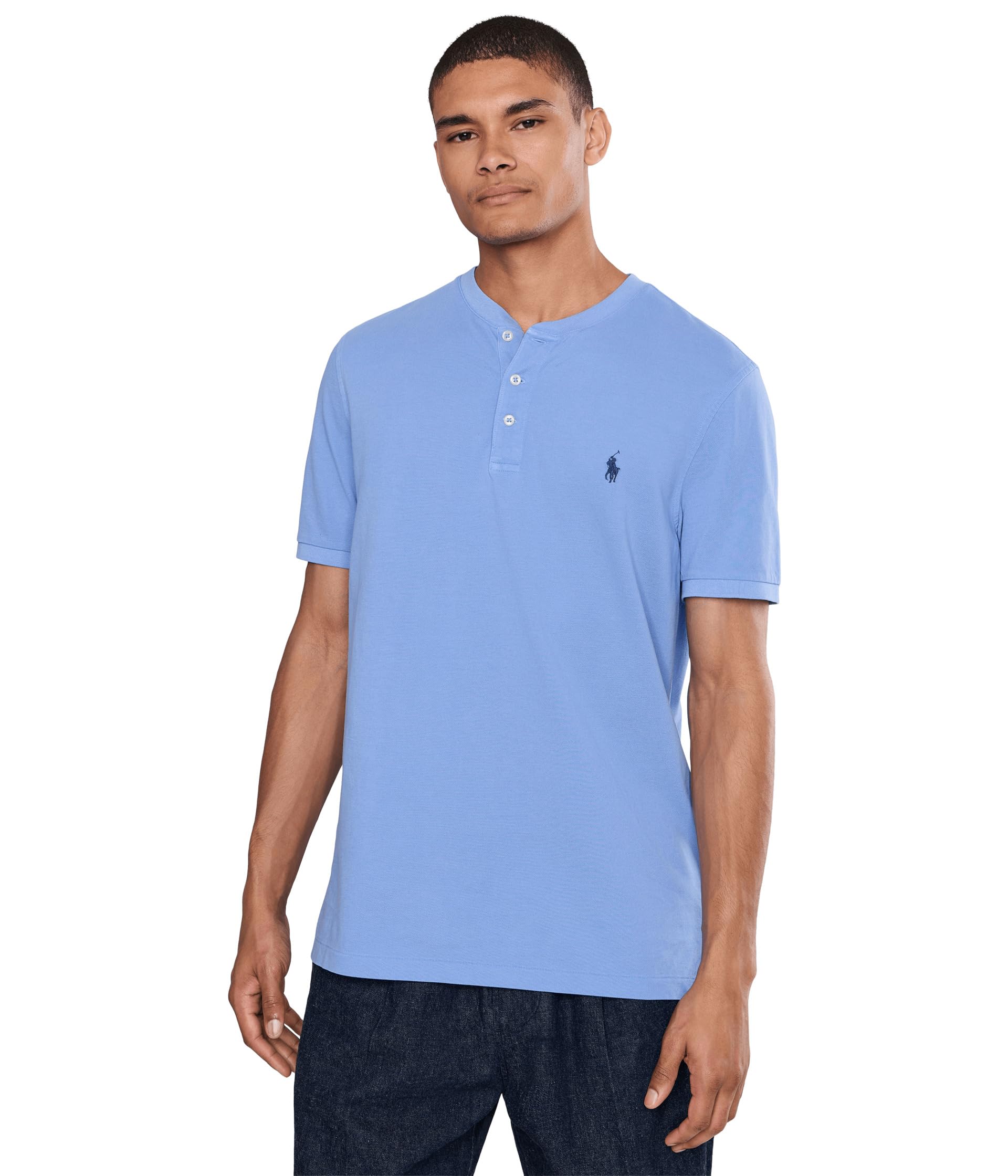 Мужская футболка Polo Ralph Lauren из легкой сетки, хенли