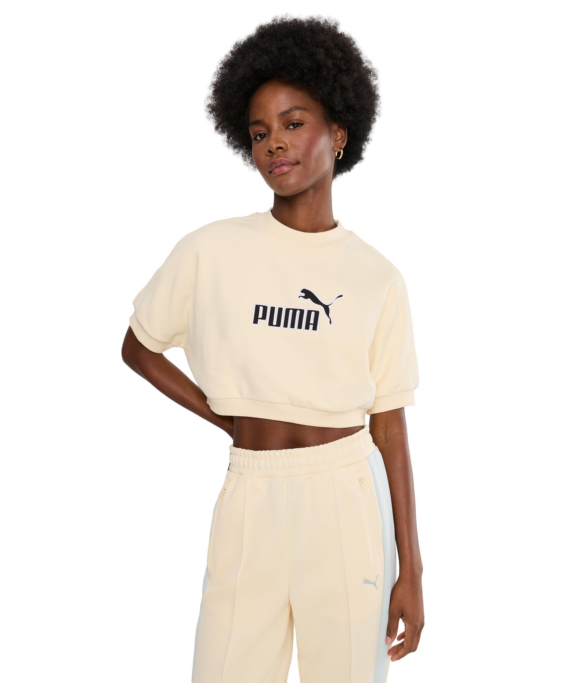 Essentials Elevated No.1 Logo Relaxed Peach-Touch Short Sleeve Crew Neck