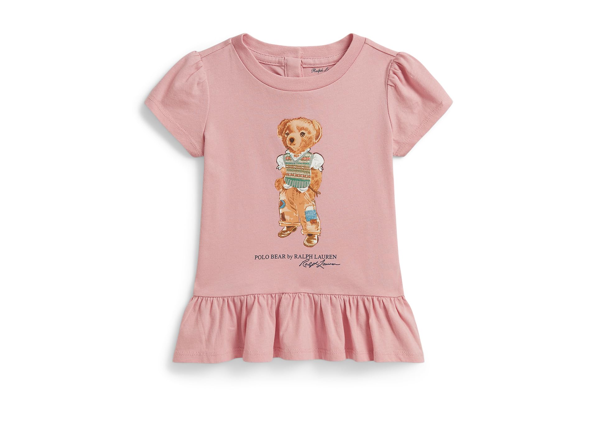 Polo Bear Cotton Jersey Peplum Tee (Infant)