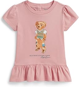 Polo Bear Cotton Jersey Peplum Tee (Infant)