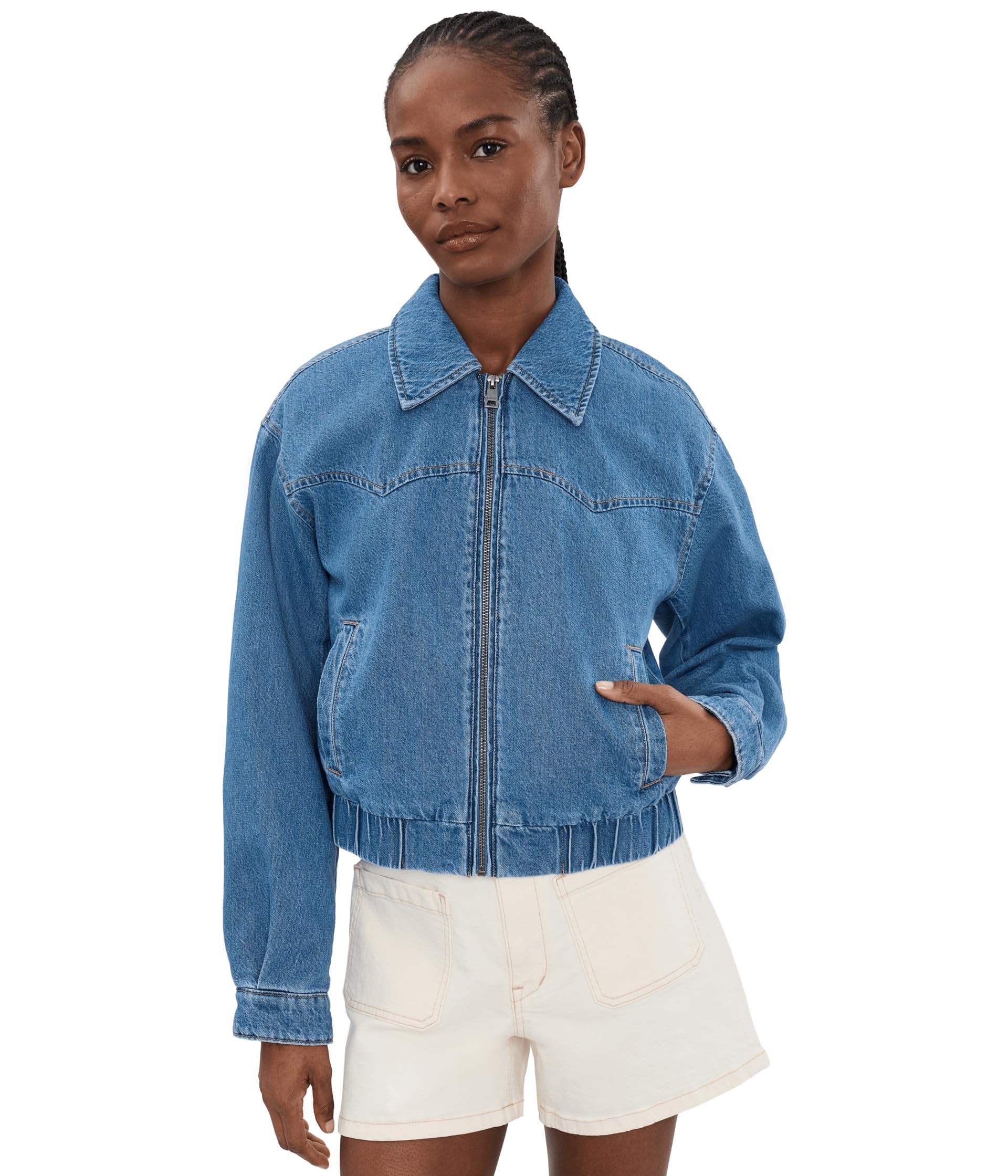 Ladies Western Denim Bomber