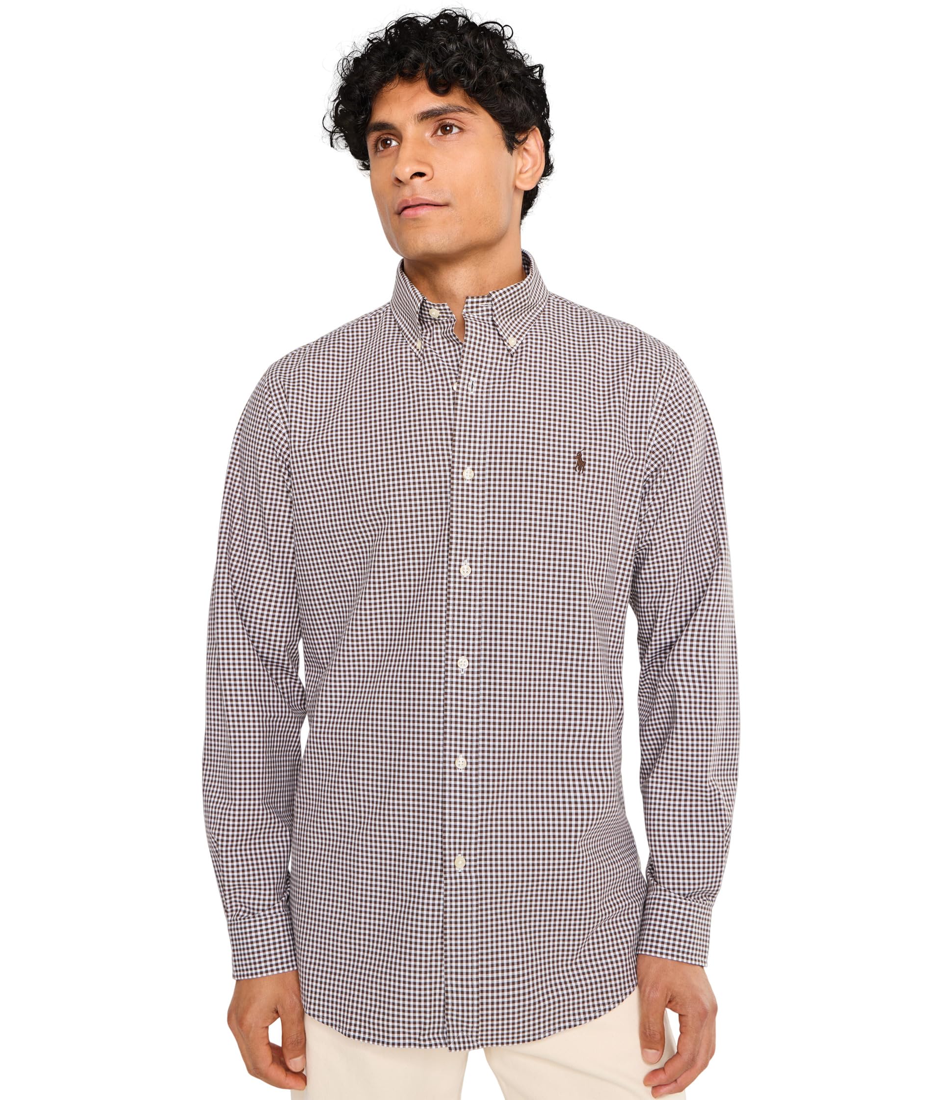 Classic Fit Gingham Stretch Poplin Shirt