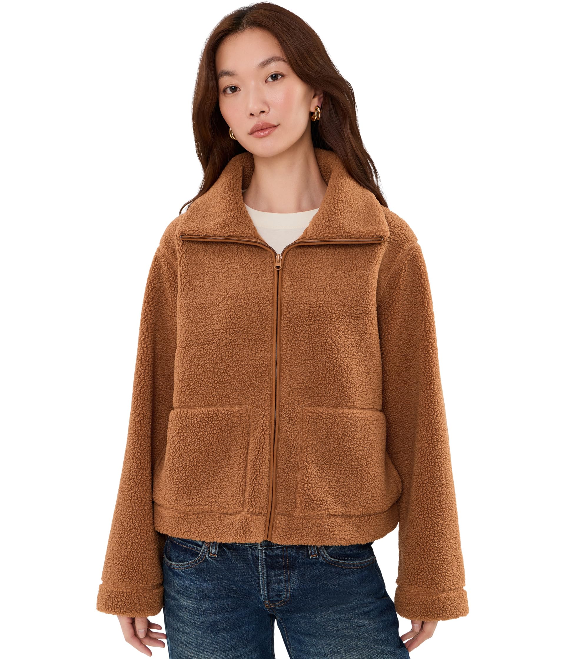 Dena Faux Shearling Zip-Up Jacket