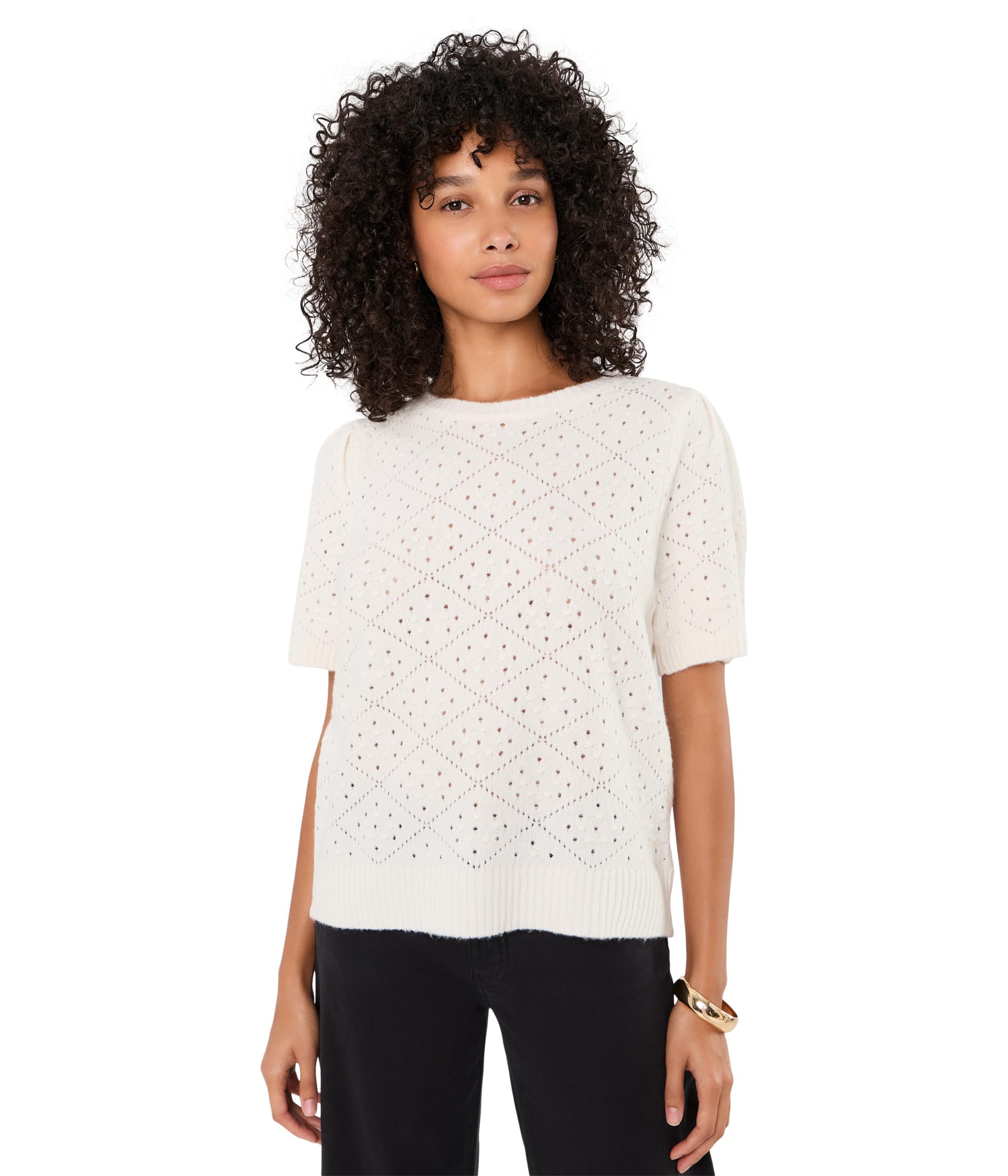 Faith Scoop Neck Short Sleeve Sweater