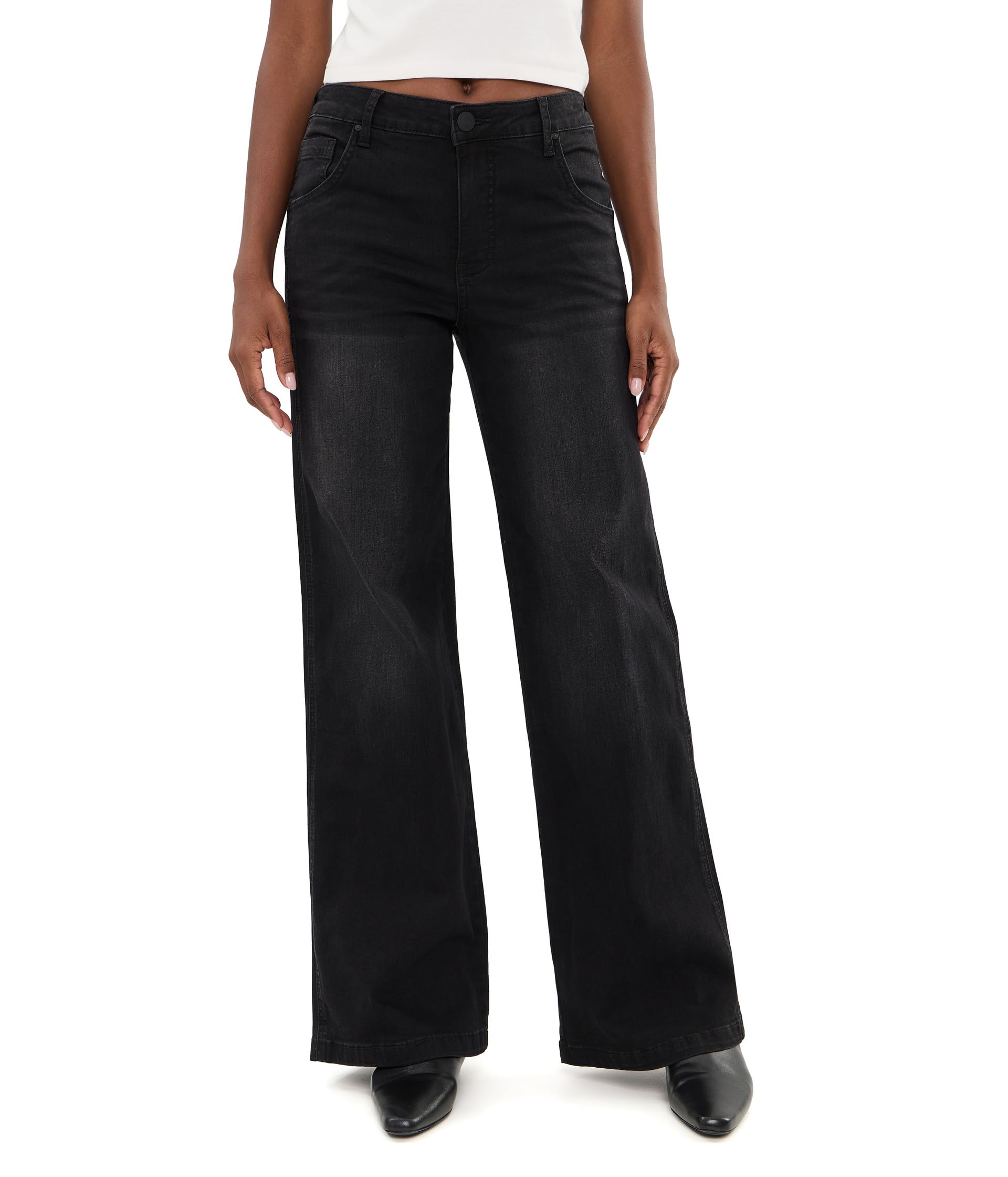 Jodi High-Rise Fab Ab Straight Leg Dip Scoop Pockets in Luscious/Black Base Wash