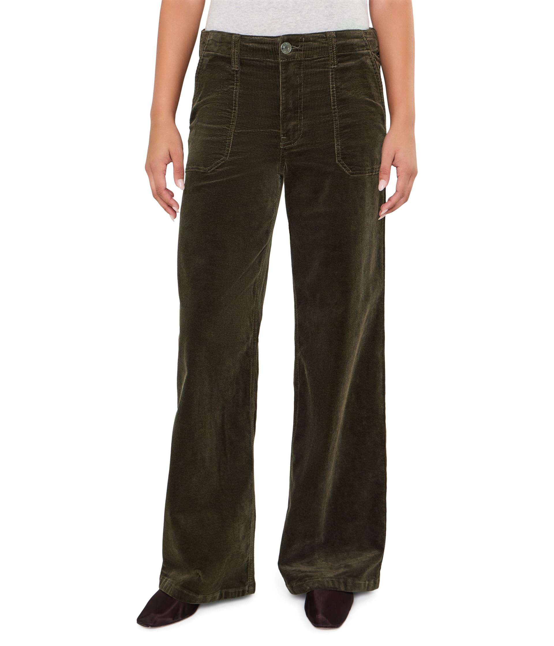 Jeans - High-Rise Wide Leg - Corduory in Forest