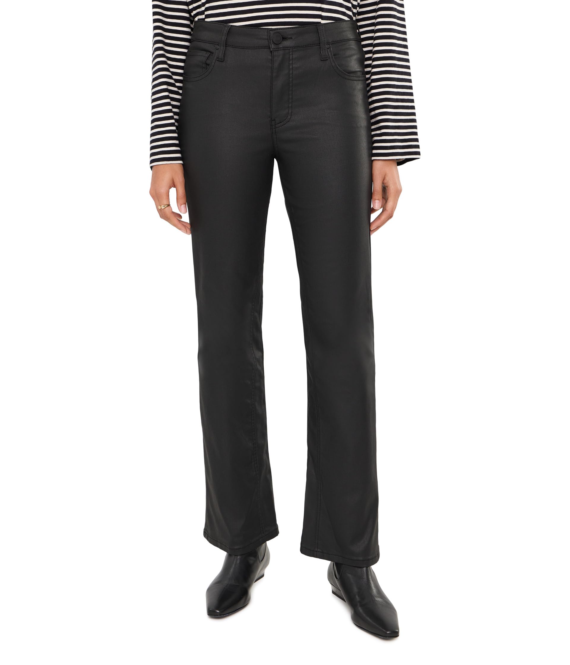 Kelly High-Rise Fab Ab Kick Flare Inset Leg - Coated in Matte Black