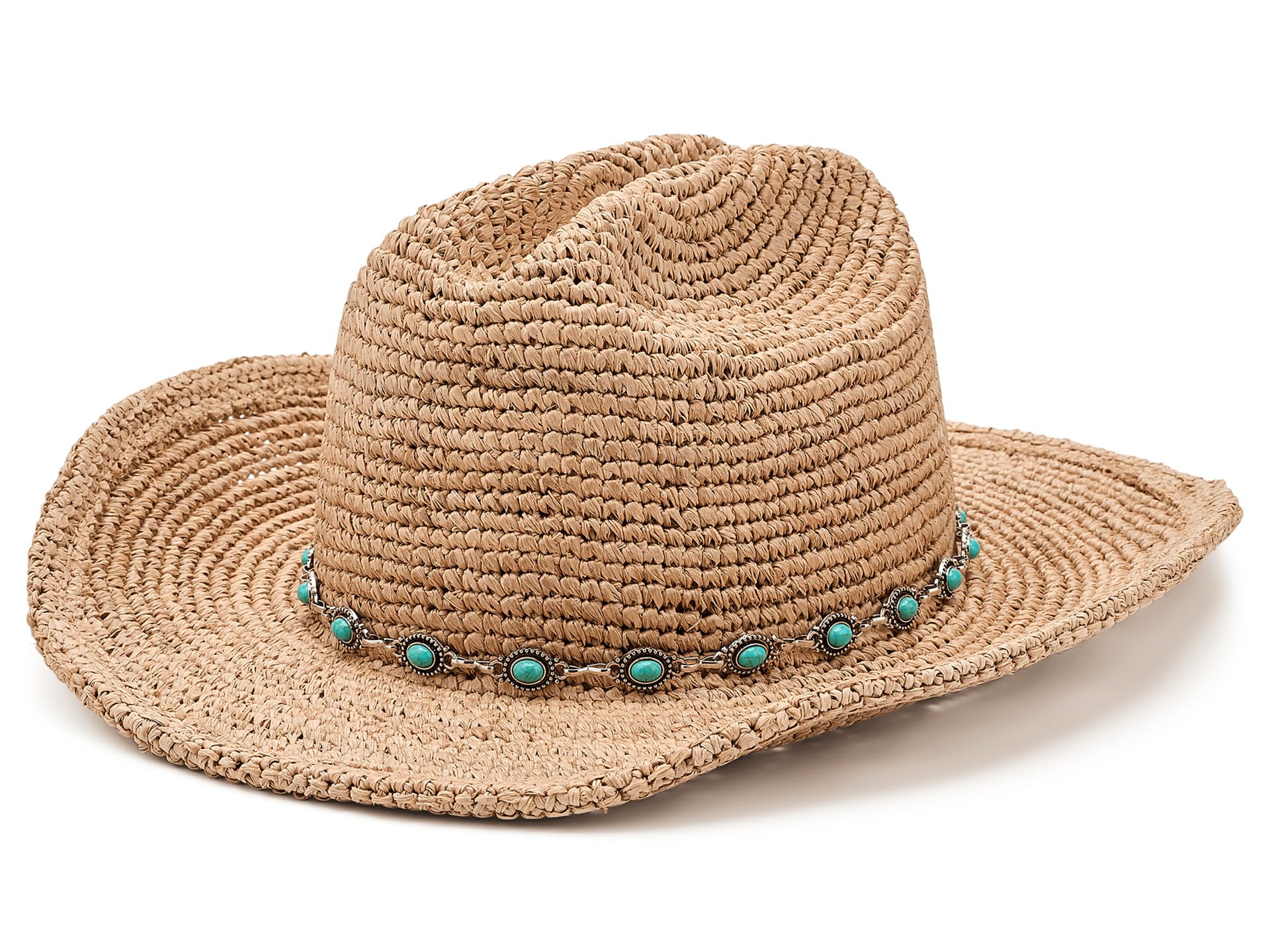 Ковбойская шляпа Raffia Cowboy Turuoise