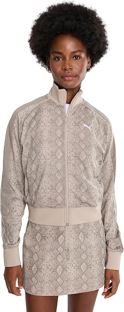 T7 Snake Print Short Track Jacket