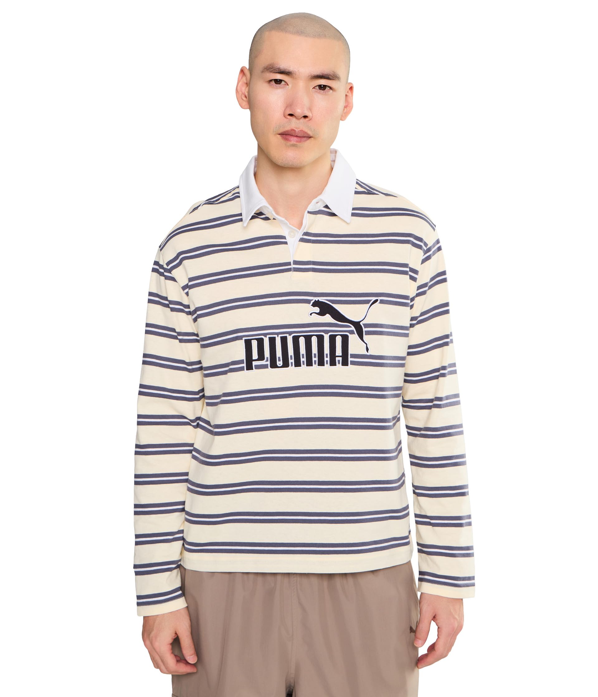 Essentials Elevated No.1 Relaxed Striped Rugby Polo
