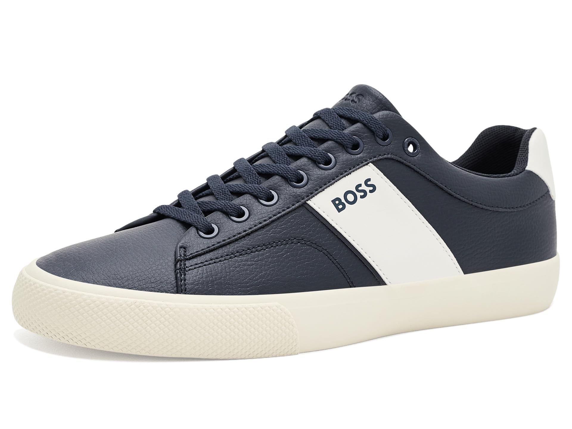 Aiden Logo Block Leather Low Top Sneakers