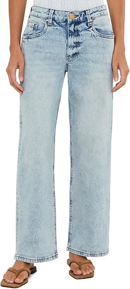 Petite Selena Baggy Low Rise Straight Leg Clean Hem in Enthusiastic