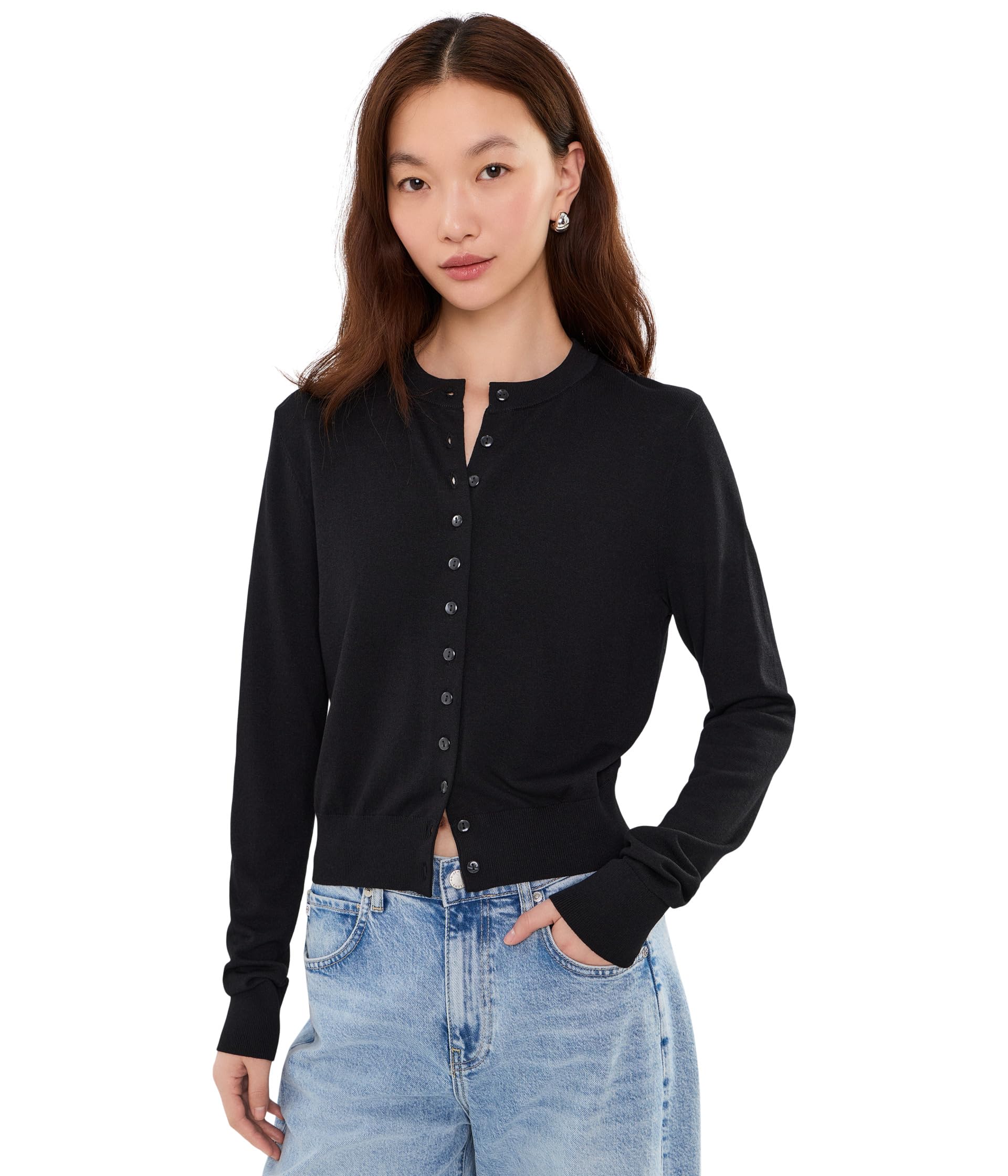 Winona Long Sleeve Button Crew Cardi