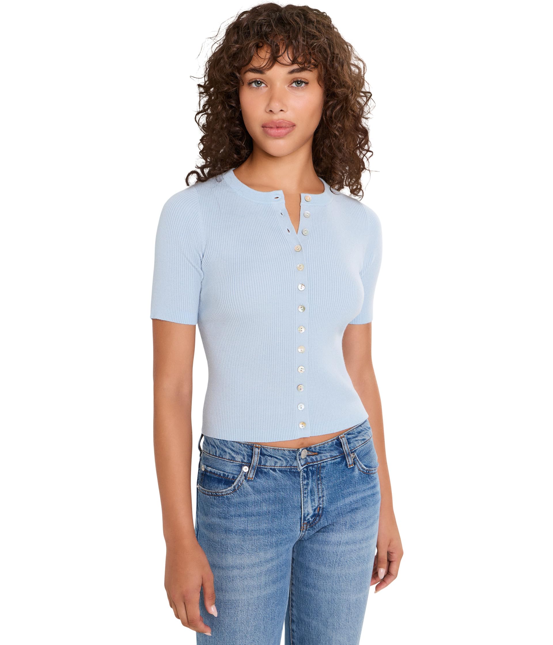 Georgie Elbow Sleeve Button-Down Cardi
