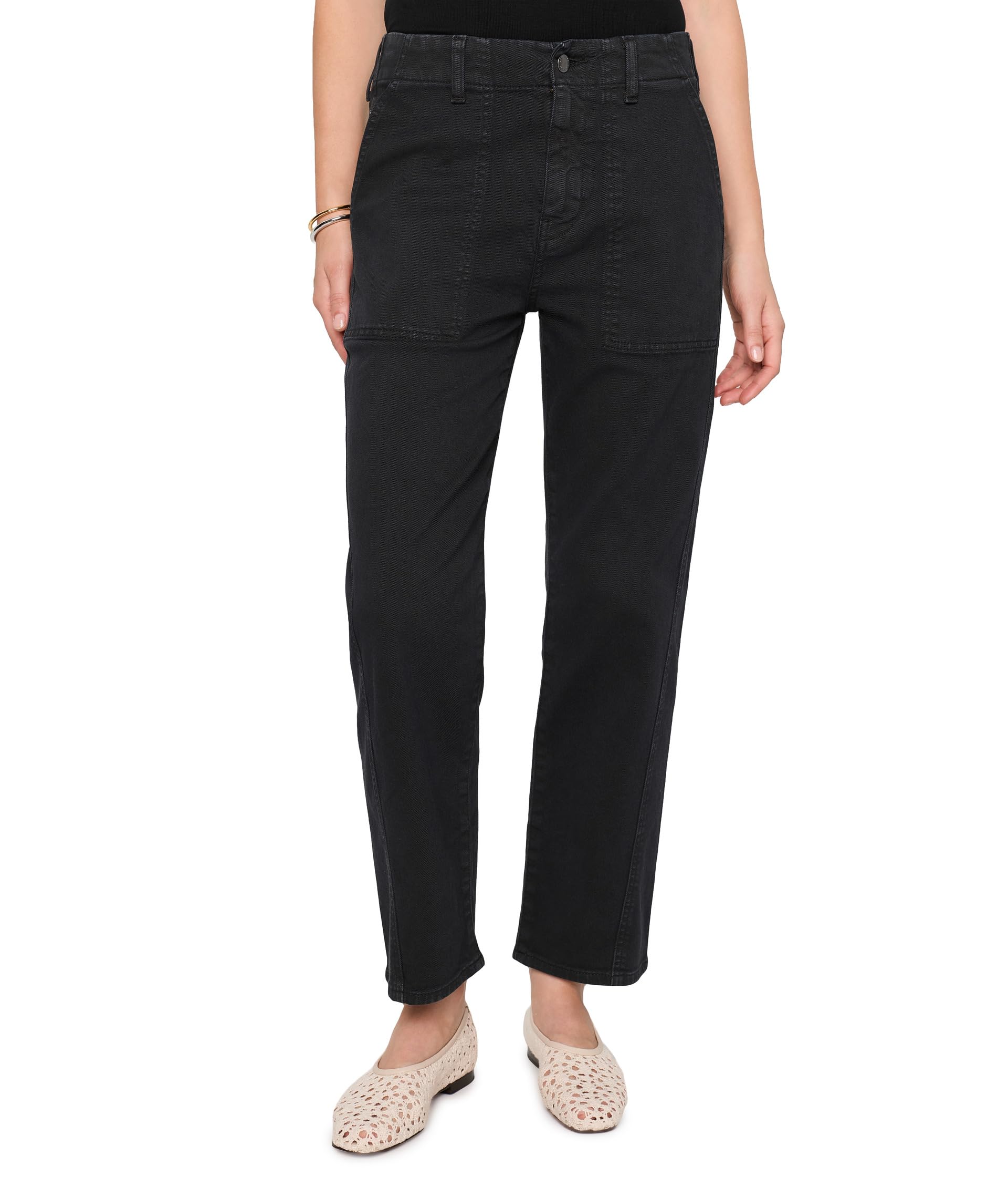 Analeigh Mid-Rise Utility Pants in Sulfur Super Black