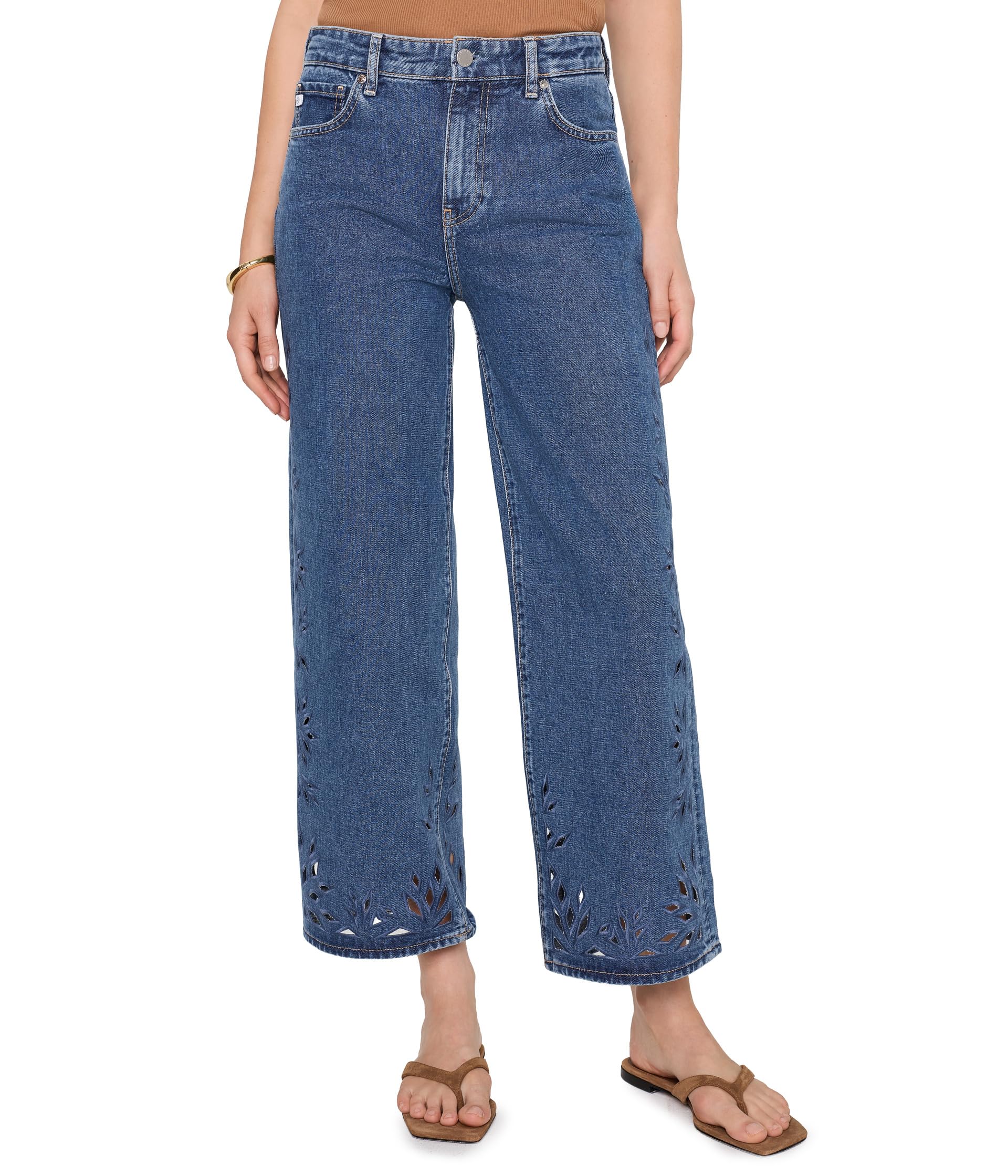 Saige Mid-Rise Wide Leg Crop in Malbec