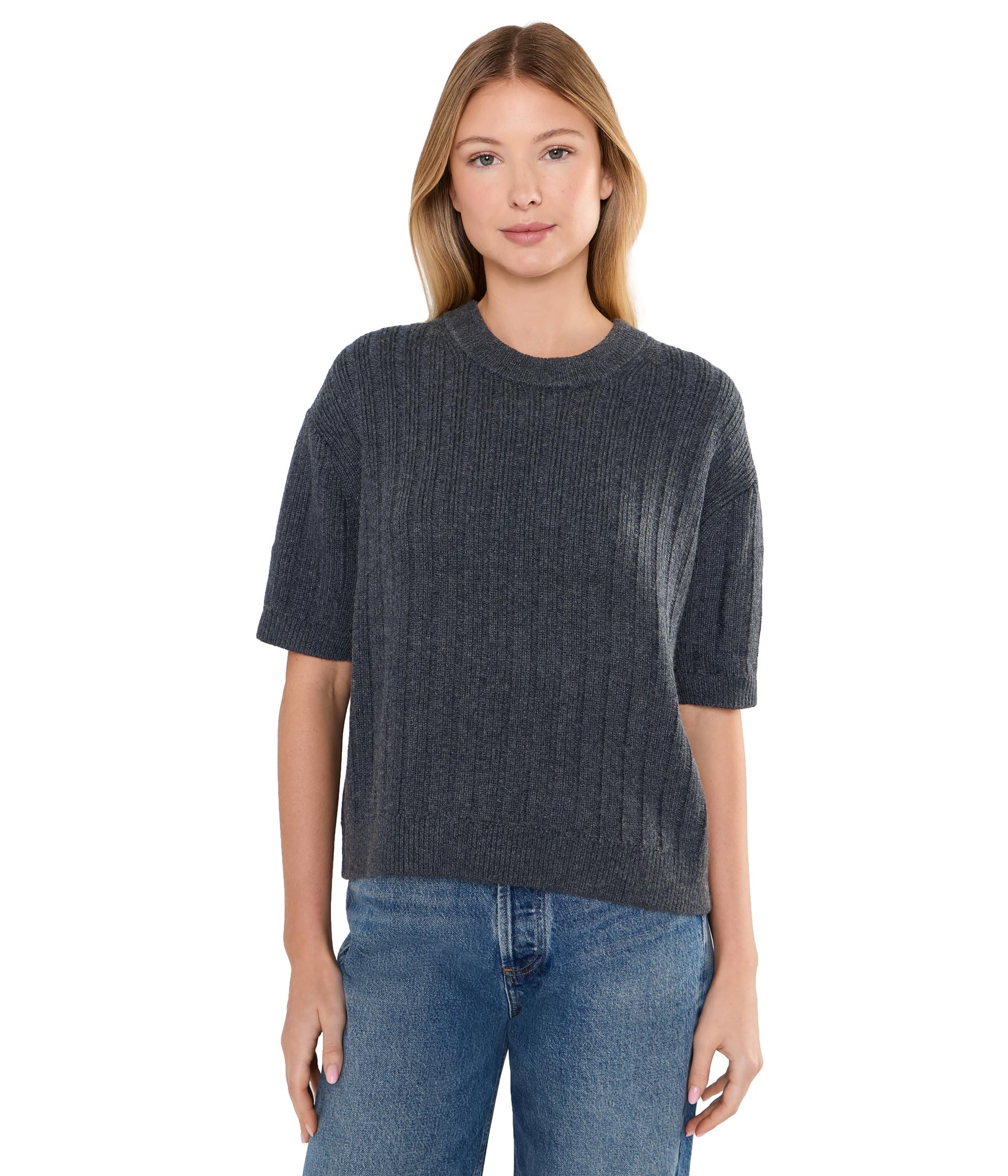 Textured Easy Crew Neck Sweater