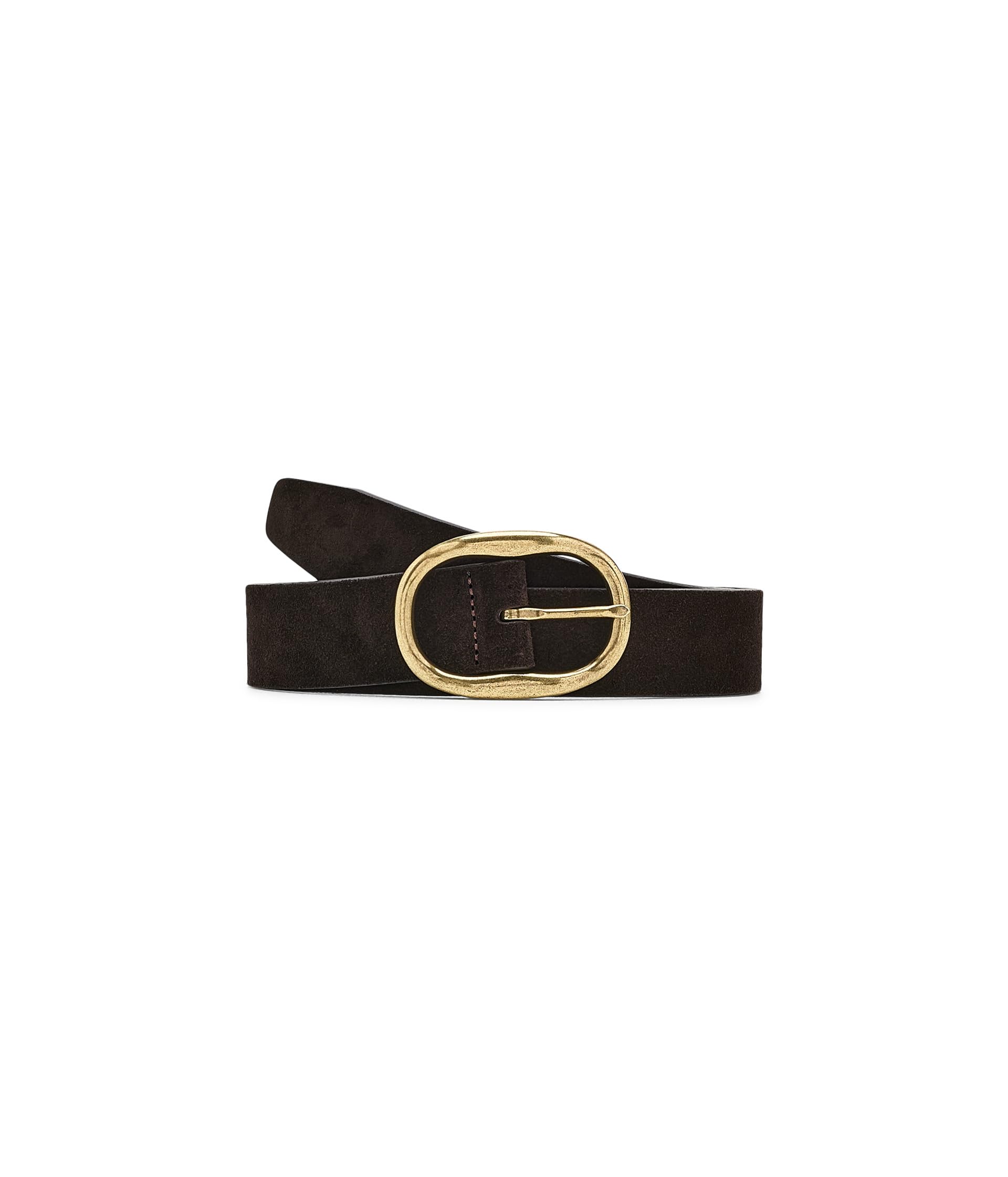 Suede oval buckle belt