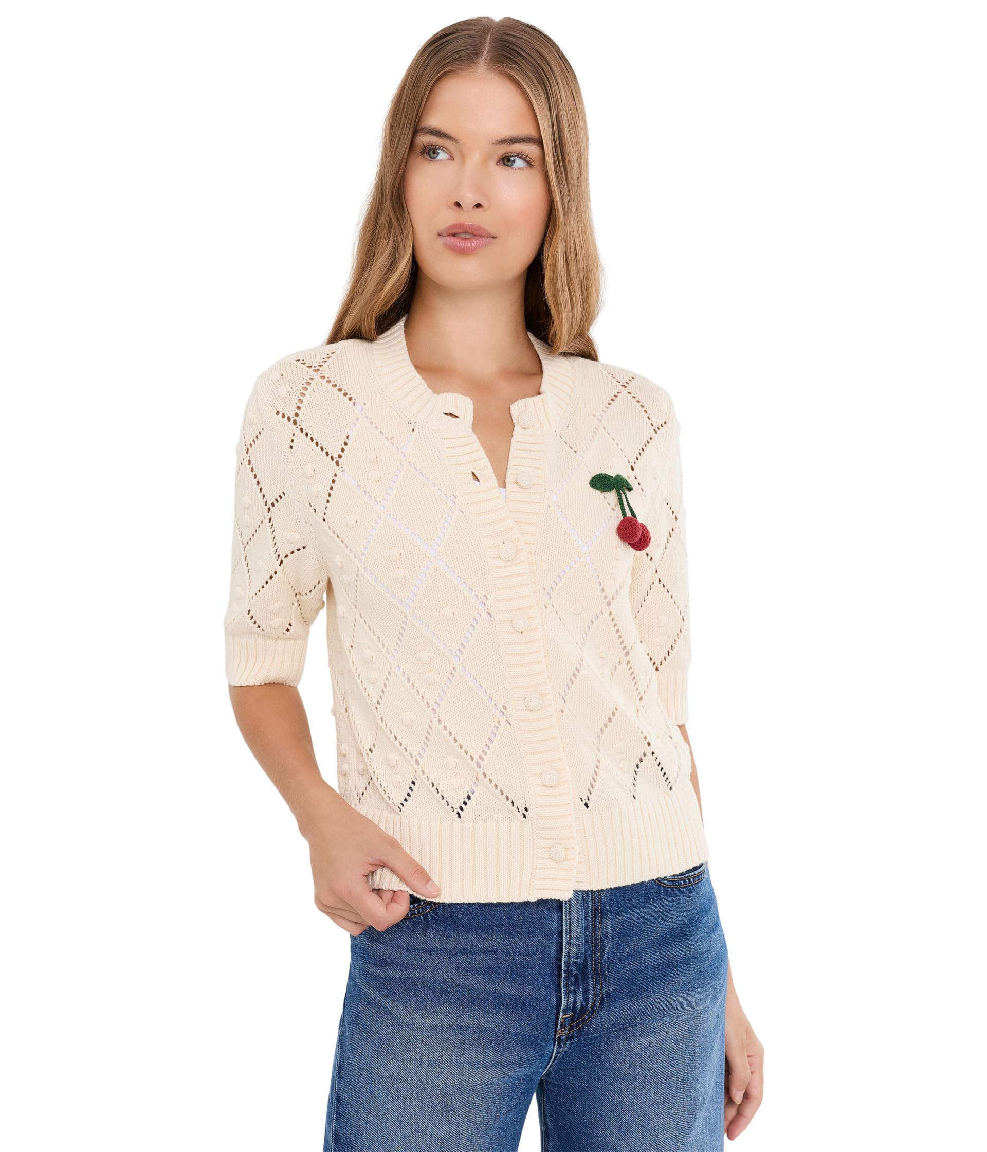 Bauble Pointelle-Stitch Cardigan