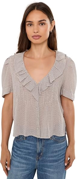 Ruffled Pintuck Top
