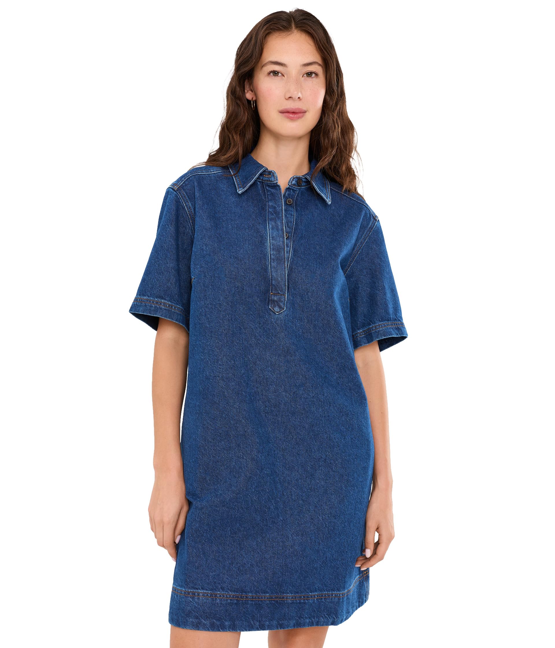 Polo Mini Dress in Airy Denim