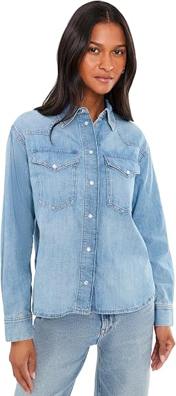 Женская рубашка Madewell в стиле вестерн, оверсайз, из денима