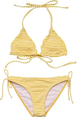 Snapper Rock Sunshine Stripe Teen Triangle Bikini (Big Kid)