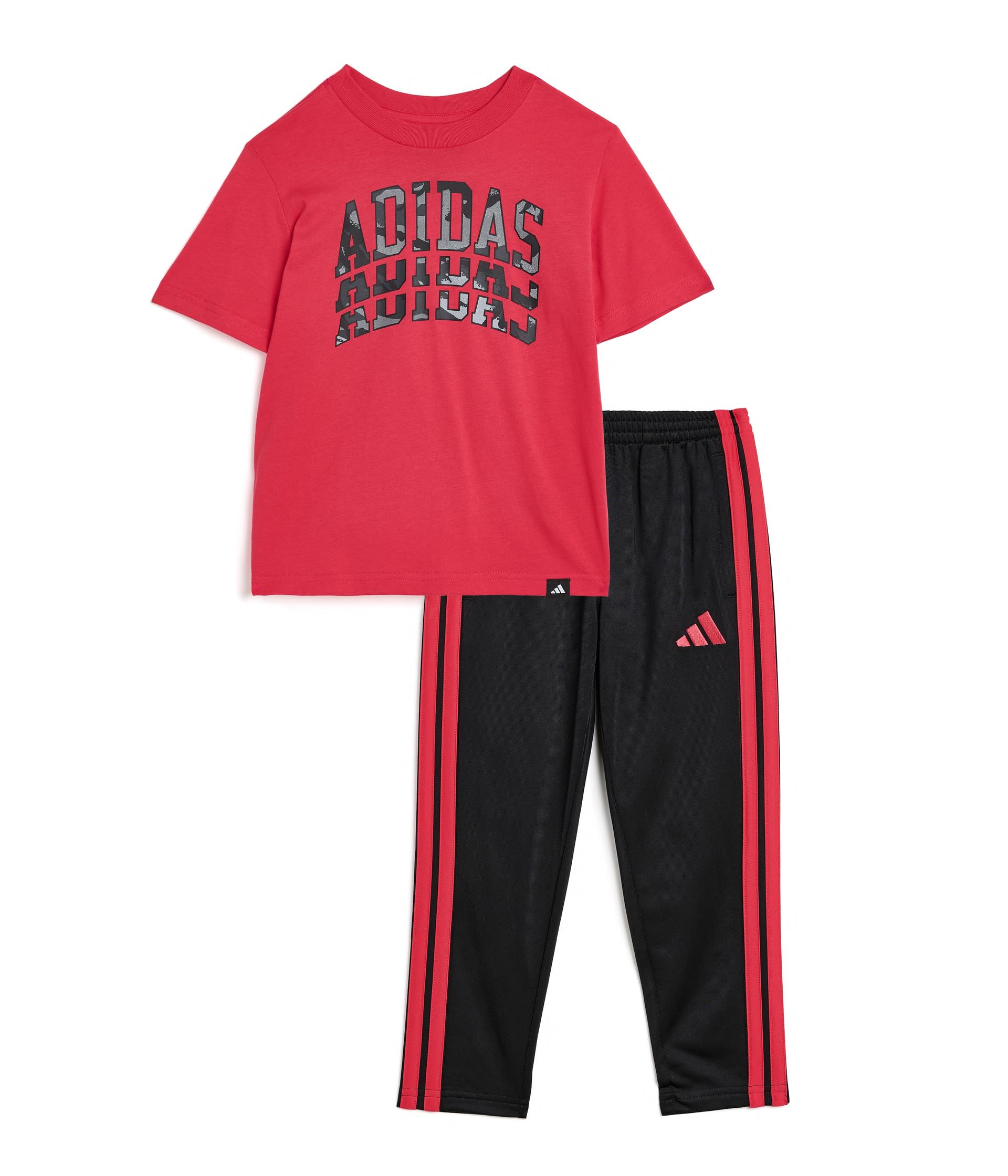 Graphic Cotton Tee & 3-Stirpe Pants Set (Toddler/Little Kid)