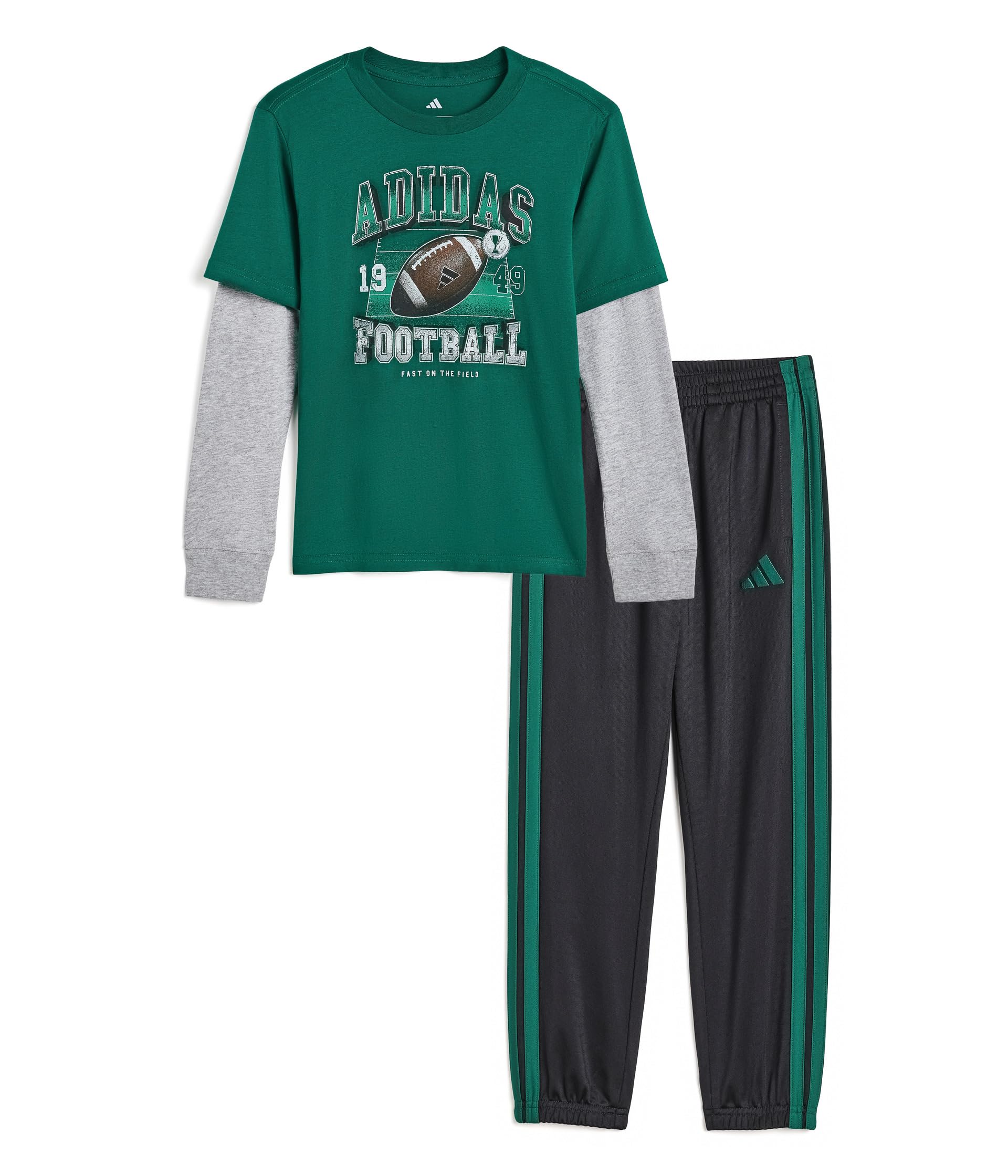 Layered Cotton Graphic Tee & Pants Set (Toddler/Little Kid)