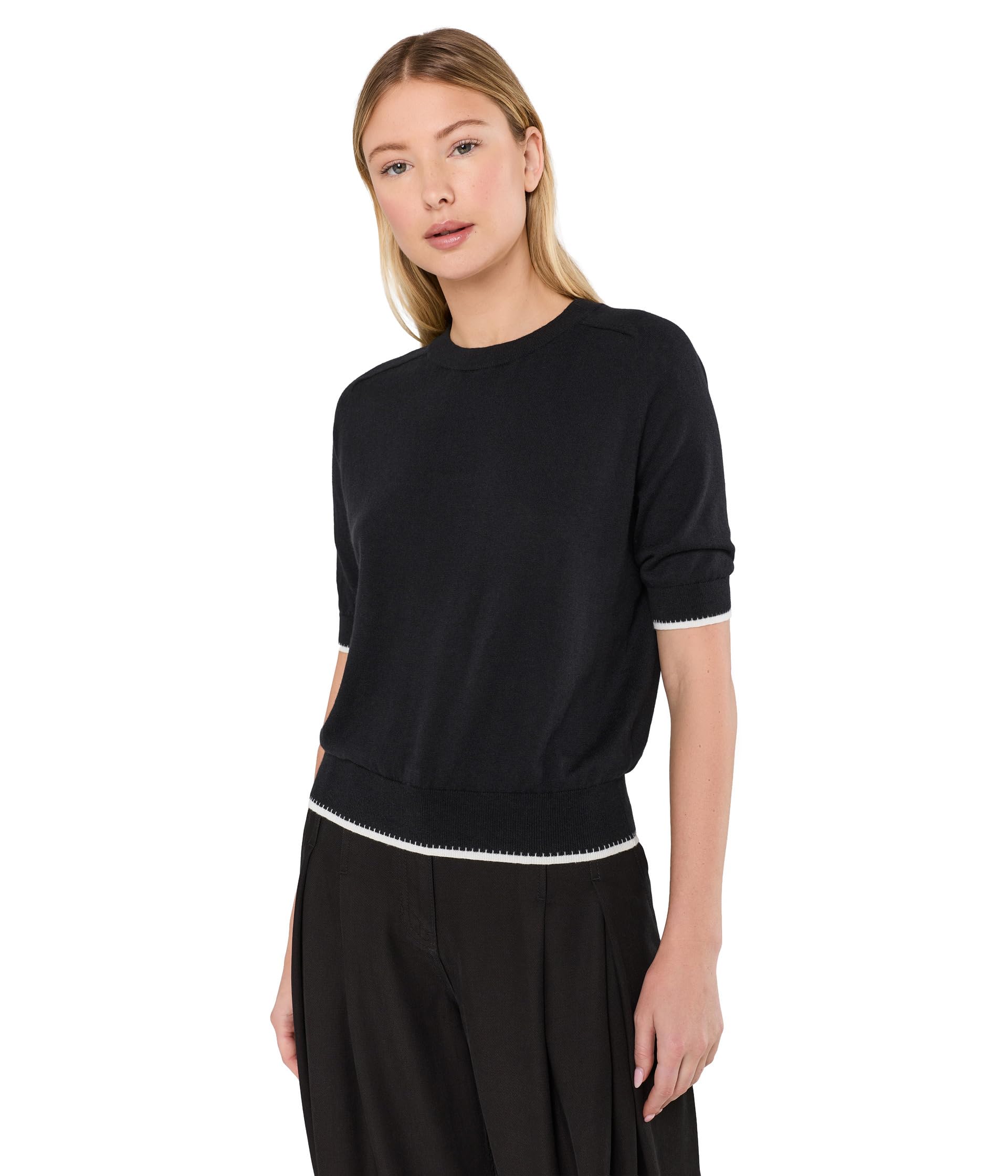 Crew Neck Saddle Sleeve Sweater