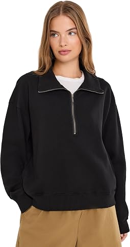 Long Sleeve 1/4 Zip Sweatshirt with Rib Collar