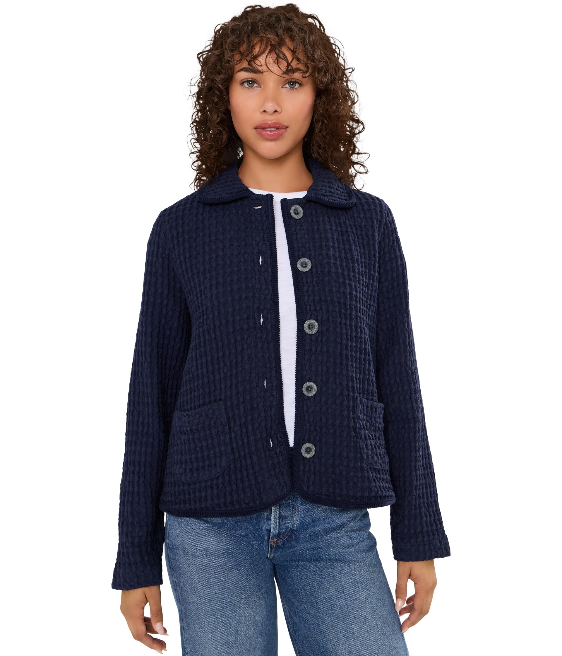 Long Sleeve Waffle Retro Jacket