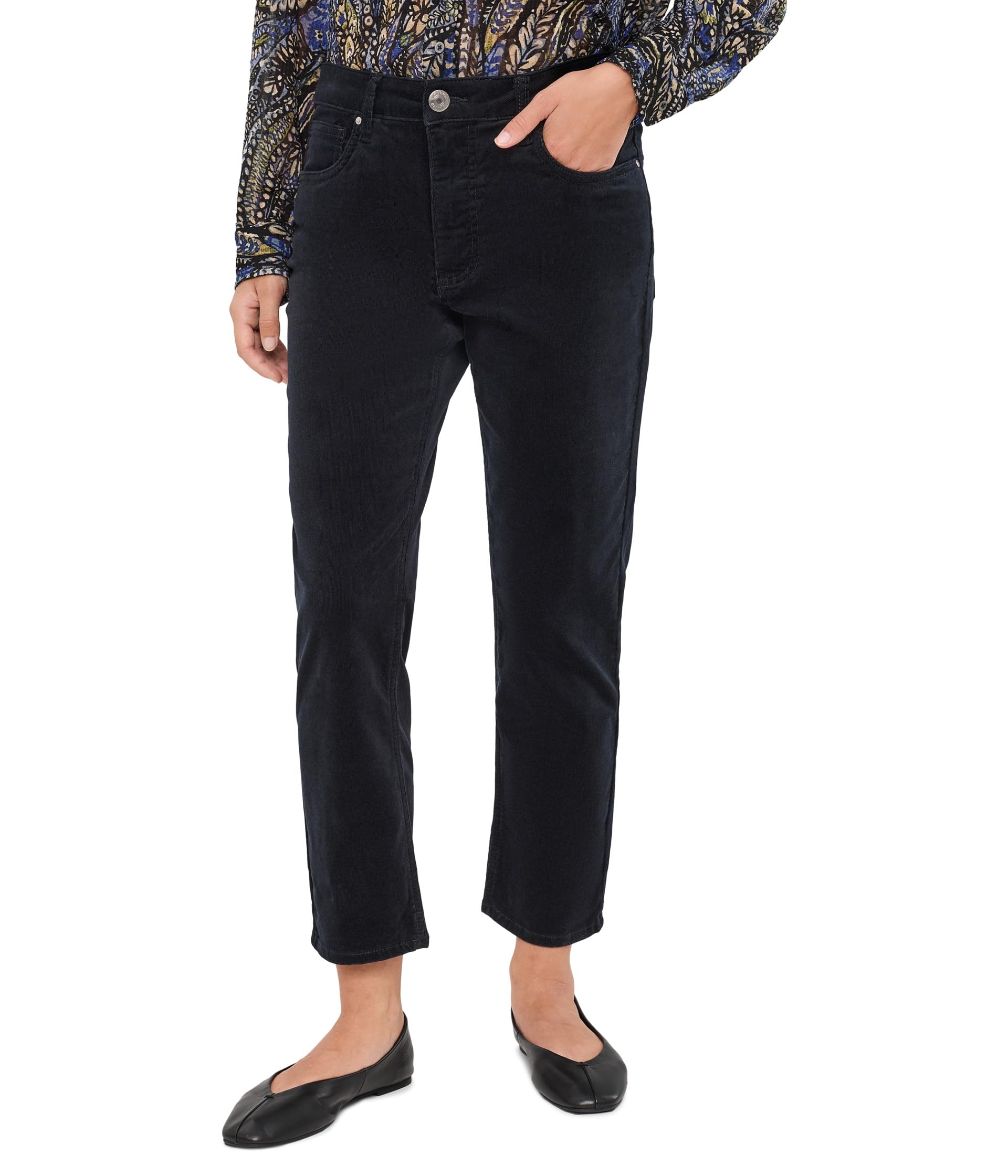 Petite Quinn Corduroy High-Rise Fab Ab Mom Jeans