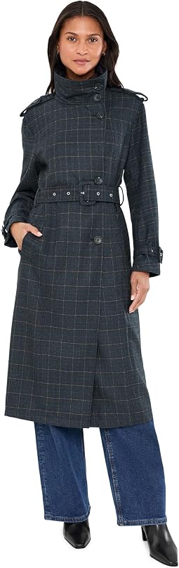 Funnel Neck Slouchy Trench Coat